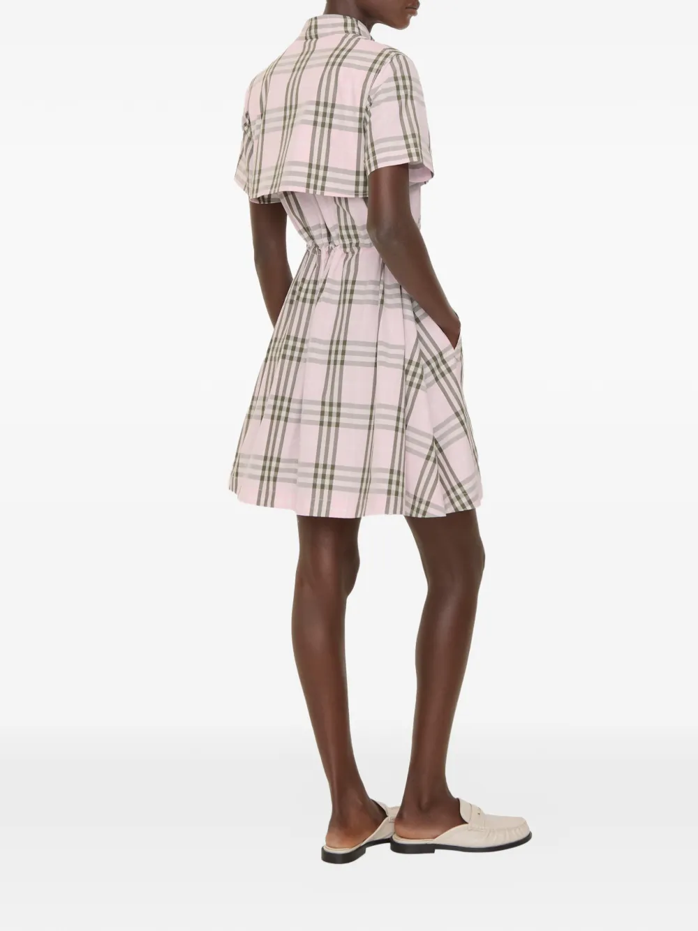 Burberry Geruite katoenen jurk Roze