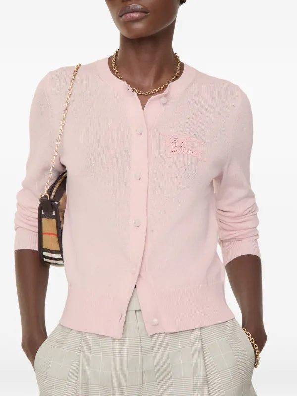 Burberry Knight Cotton Wool Cardigan in Pink