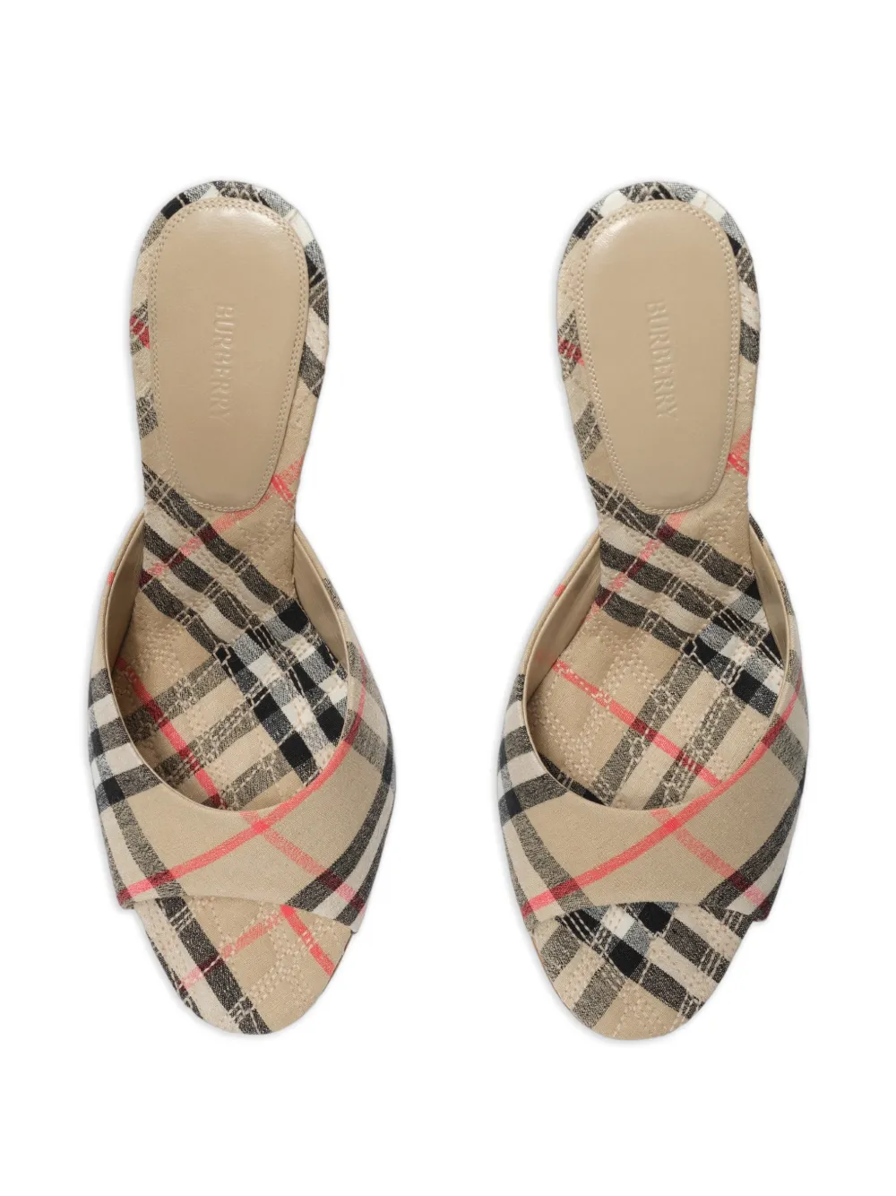Burberry Check Mews hoge sandalen Beige