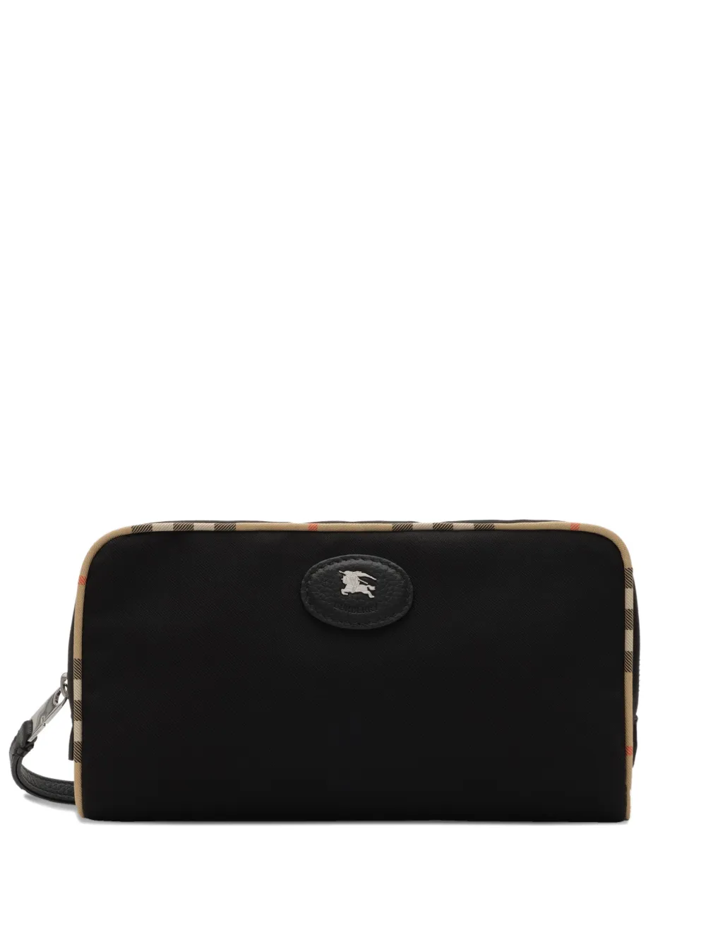Burberry medium Check-trim travel pouch - Nero