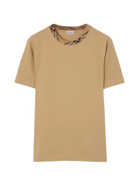 Burberry check trim cotton T-shirt
