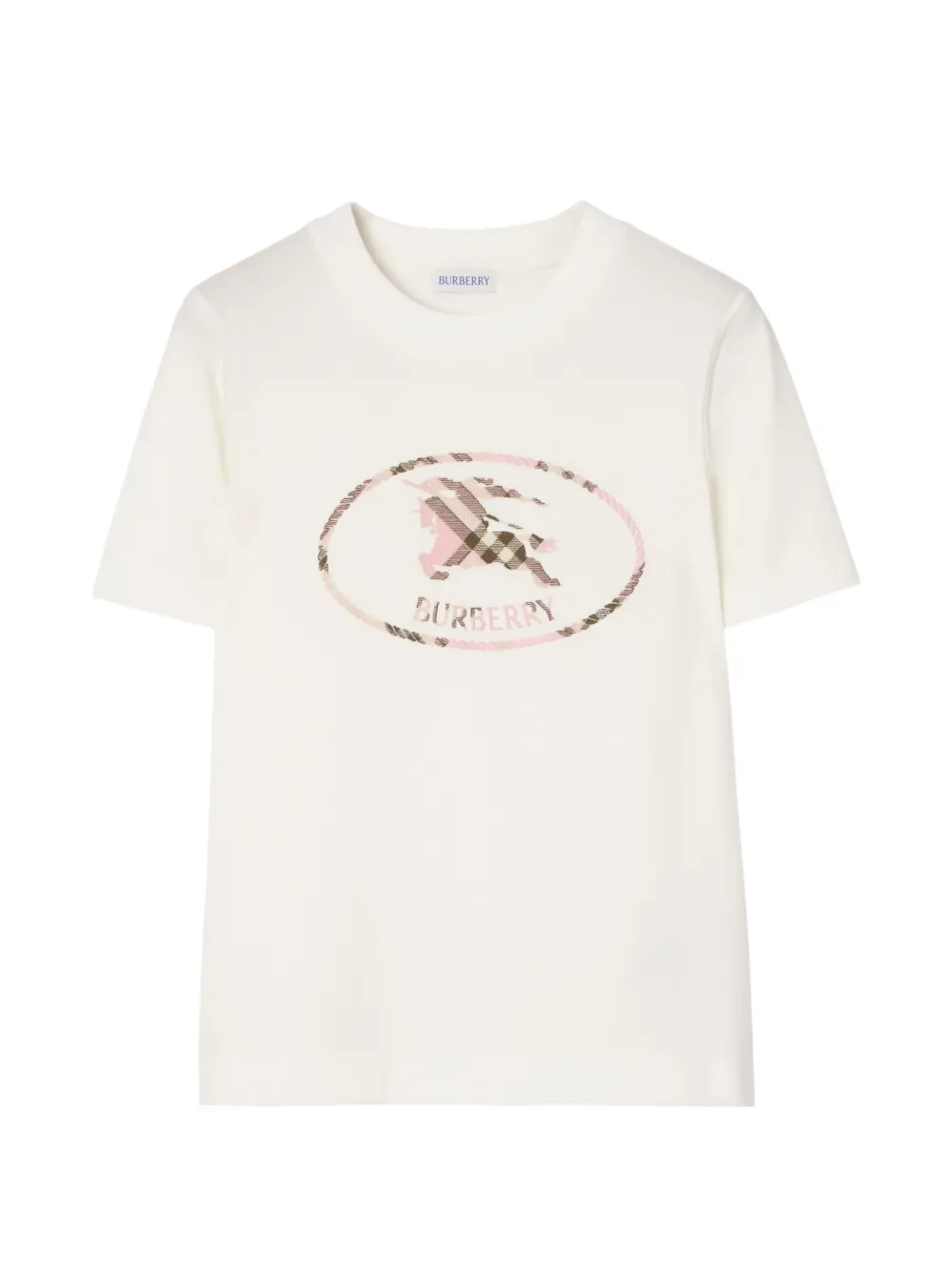 Burberry check Knight stamp cotton T-shirt - Bianco