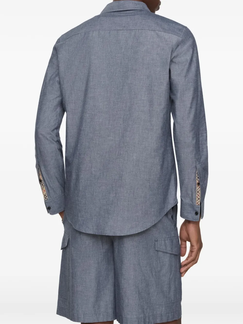 Burberry Classic-fit overhemd van katoenblend Blauw