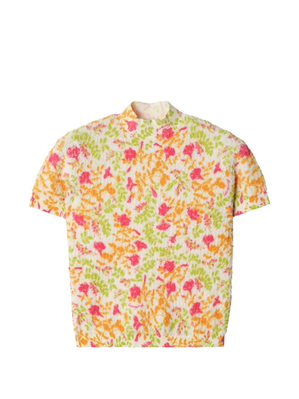 Burberry floral cotton-blend top - Bianco