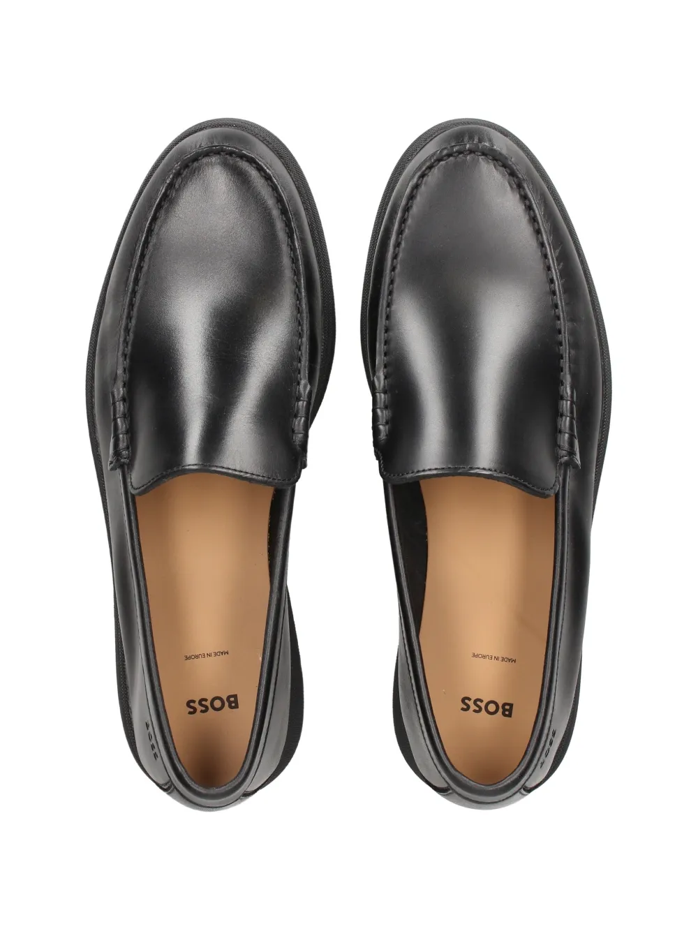 BOSS penny leather loafers Zwart