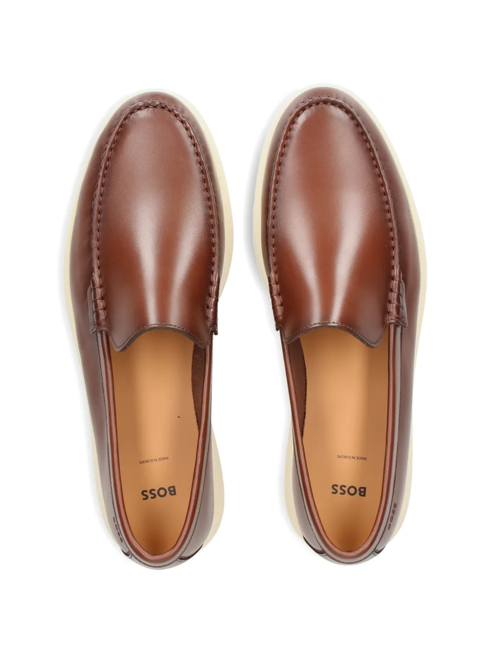 BOSS stitched leather loafers Bruin