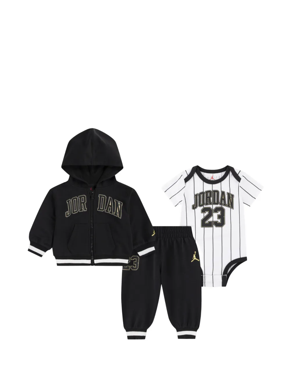 Jordan Kids striped hooded tracksuit set - Nero