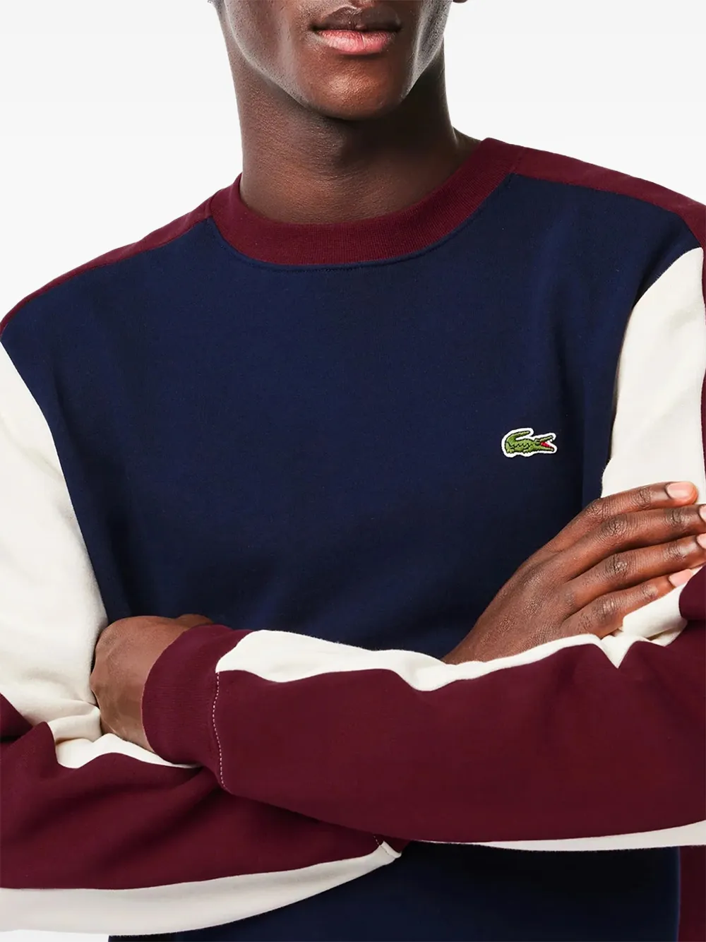 Lacoste Sweater met colourblocking en logodetail Blauw