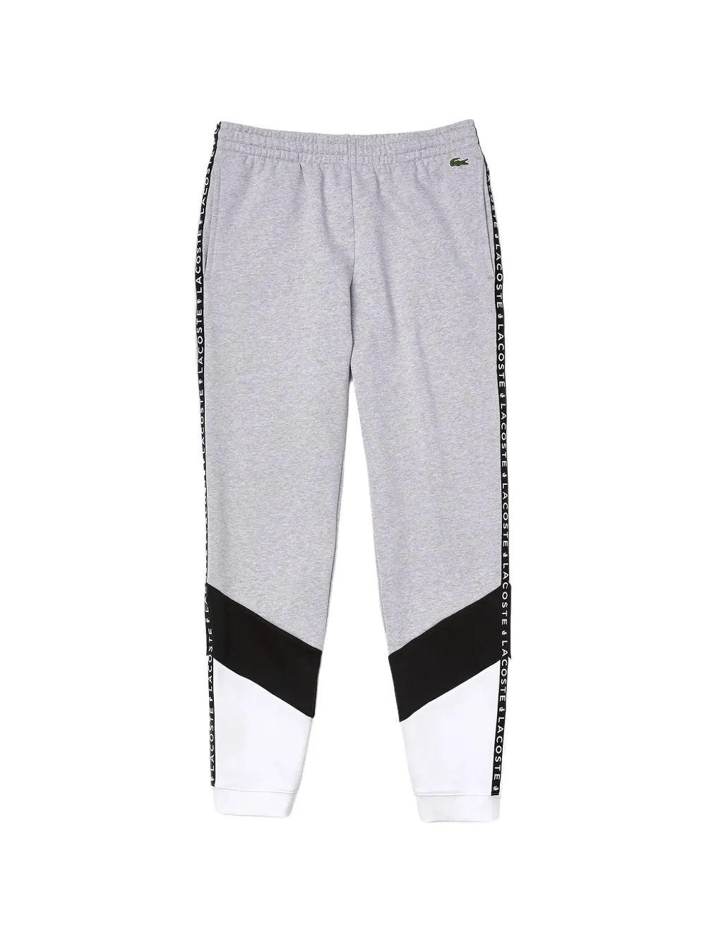 Lacoste signature striped colourblock fleece track pants - Grigio
