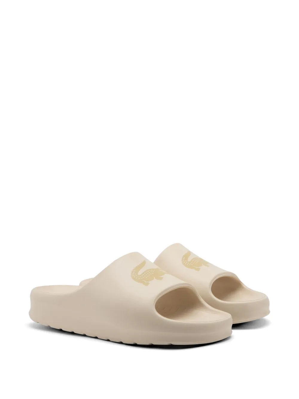 Lacoste Serve 2.0 slippers met logoprint Beige