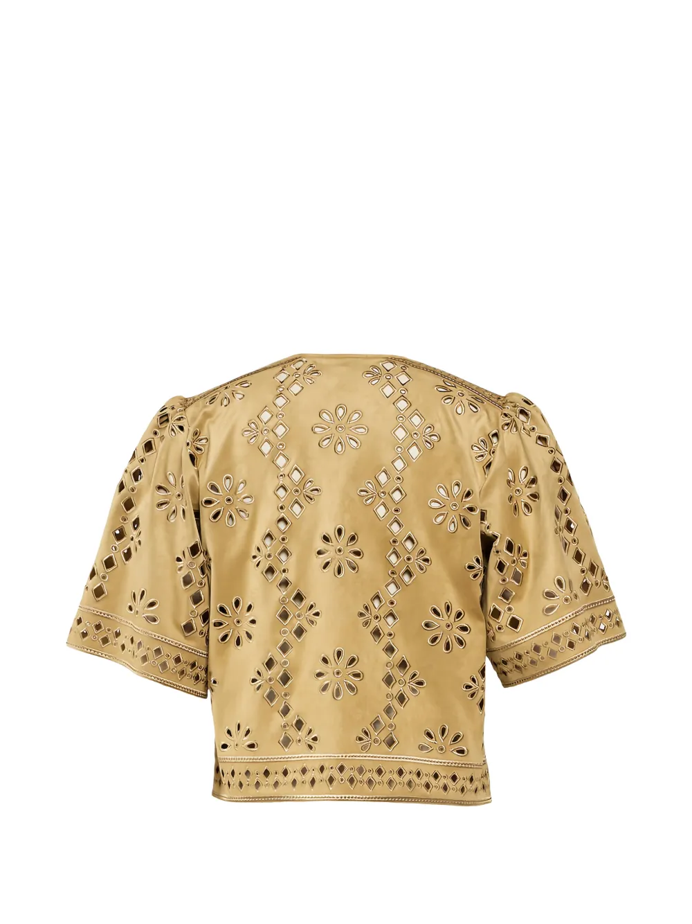  Christy Lynn Ray Flower Cutout Top - Neutrals 