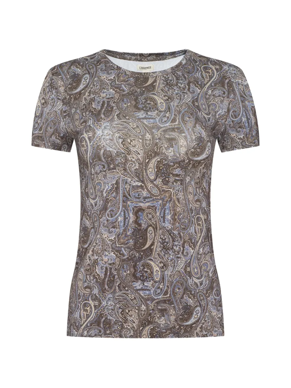 L'Agence paisley short-sleeve top - Marrone