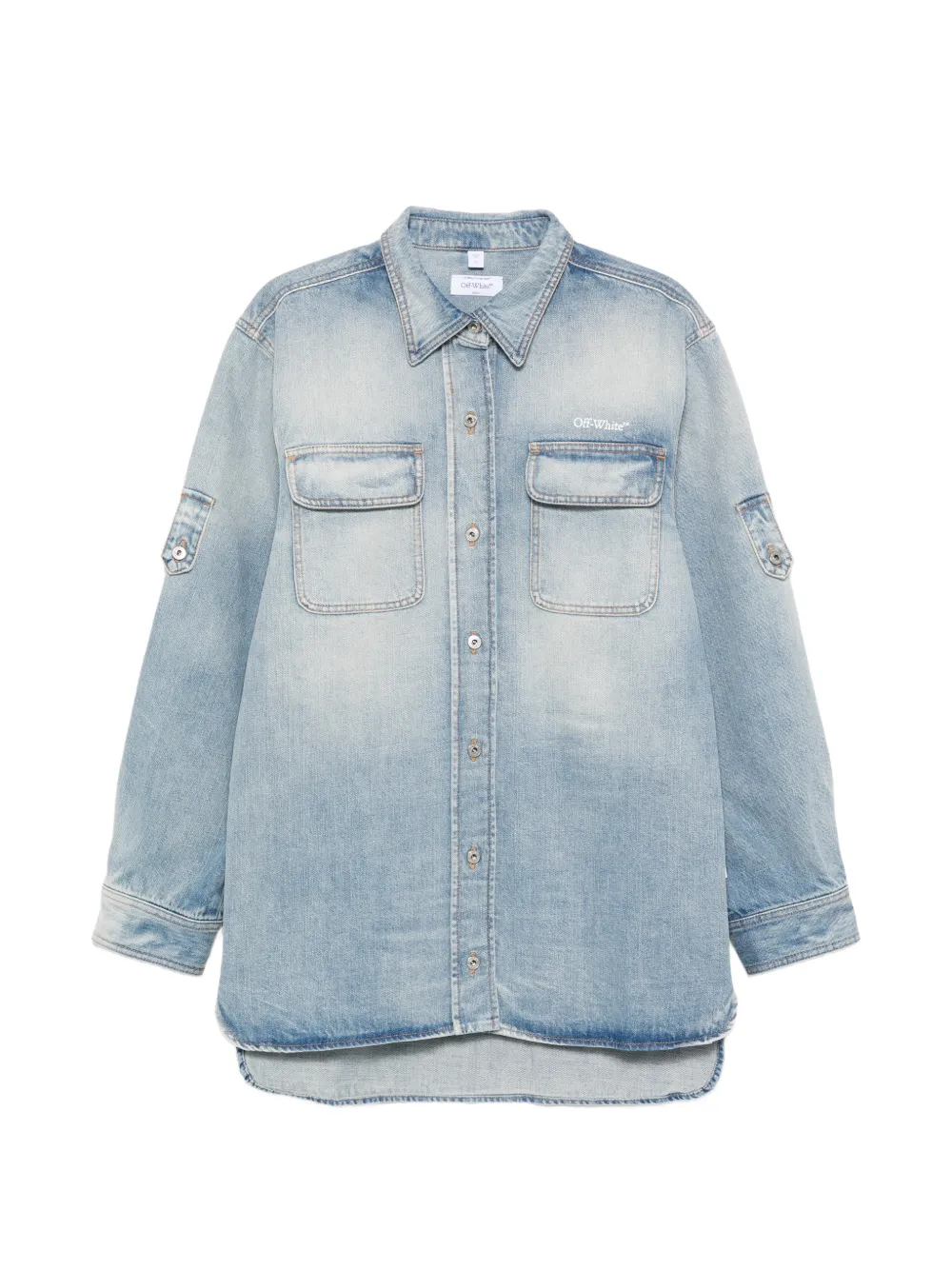 Off-White chest-pocket button-fastening shirt - Blue