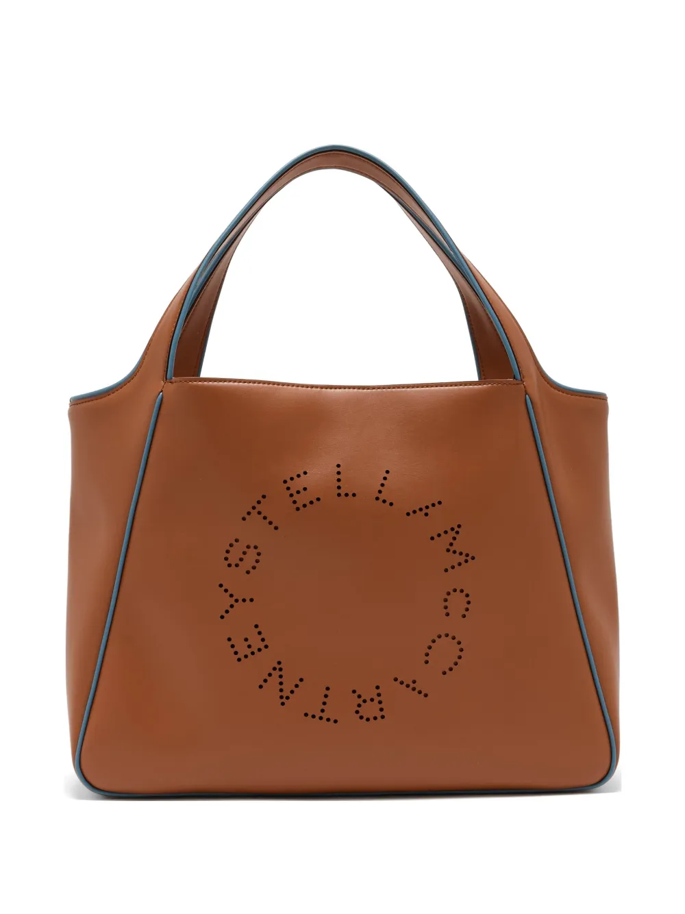 Stella McCartney perorated logo tote bag - Marrone