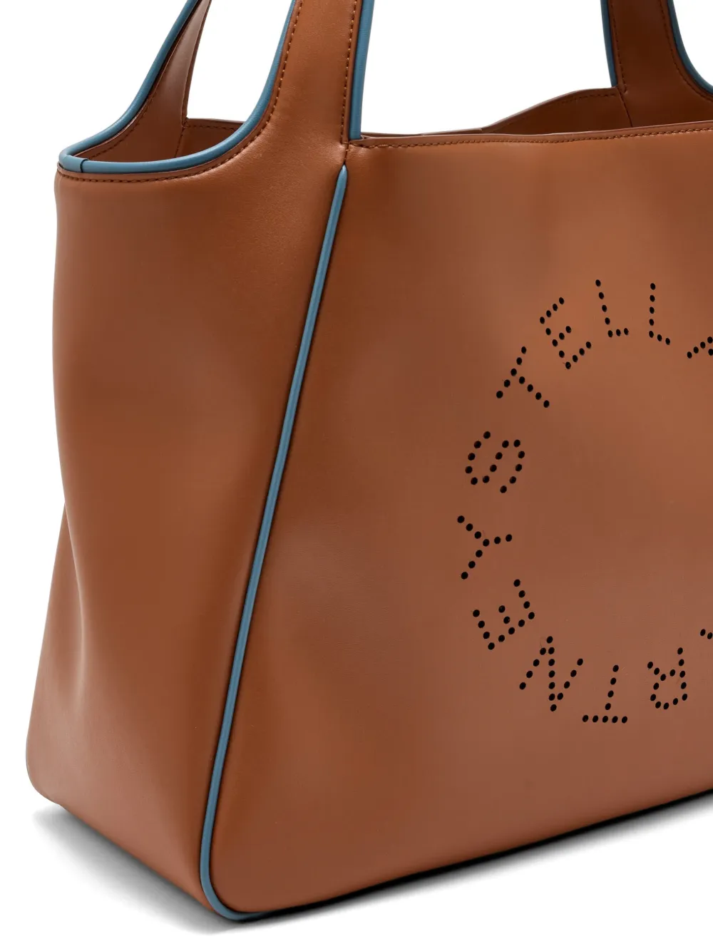  Stella Mccartney Perorated Logo Tote Bag - Brown 