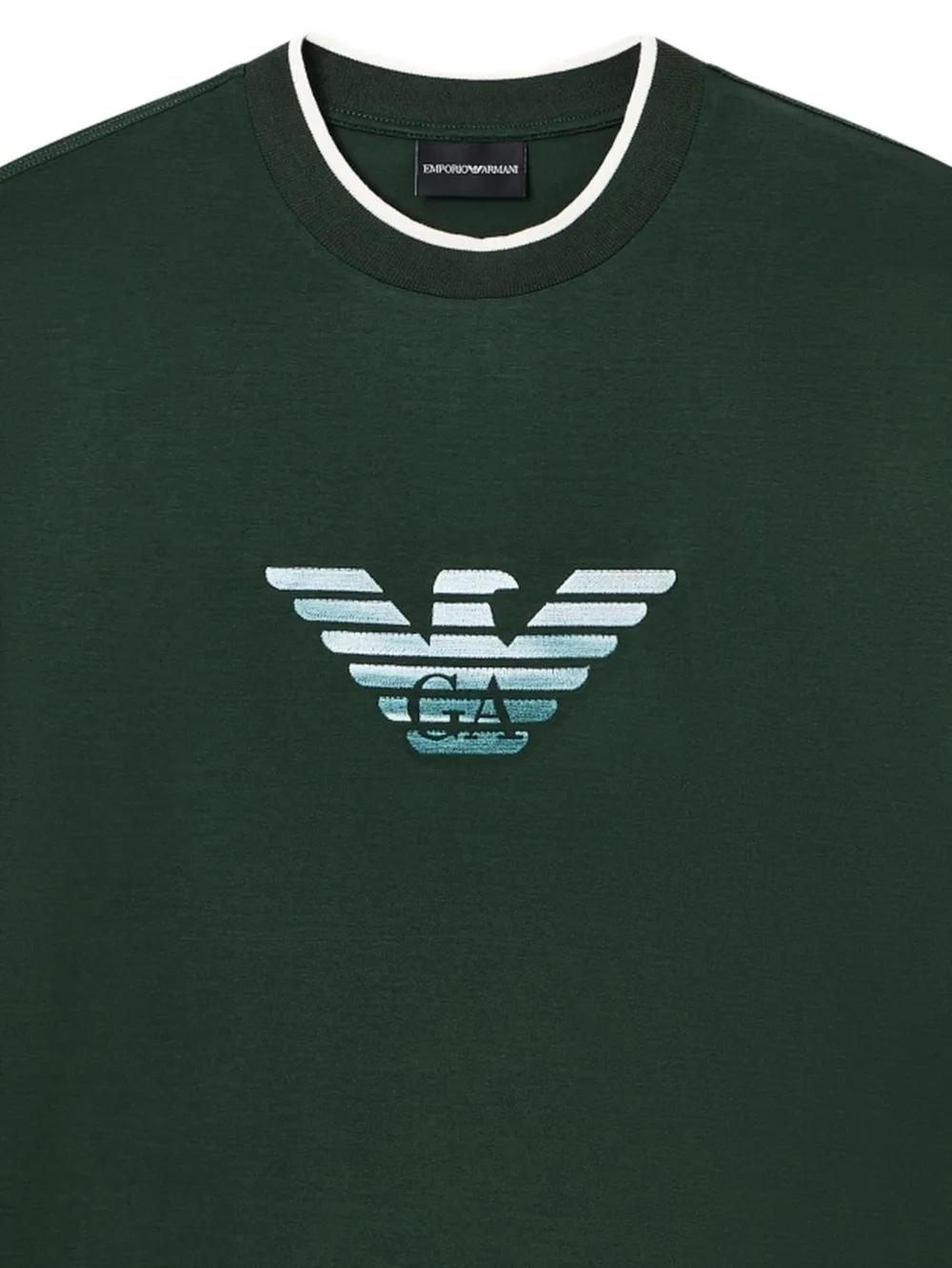 Emporio Armani T-shirt met logo en ronde hals Groen