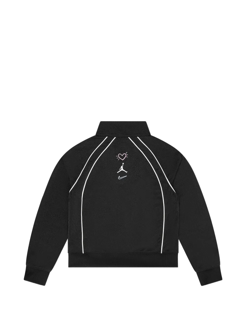 Jordan Kids Love Is In The Air jack met hartprint en rits Zwart