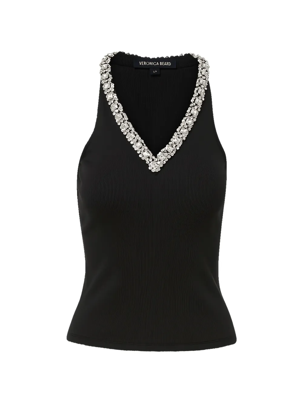 Veronica Beard Ayres neck-embellished V-neck top - Schwarz