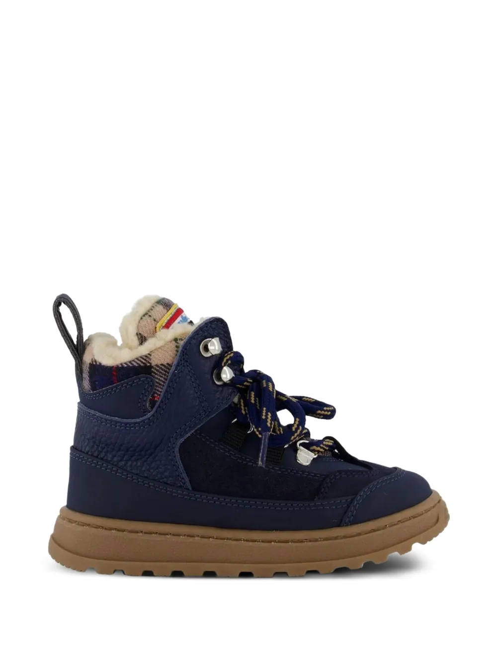  Dsquared2 Kids Tartan Panelled Boots - Blue 