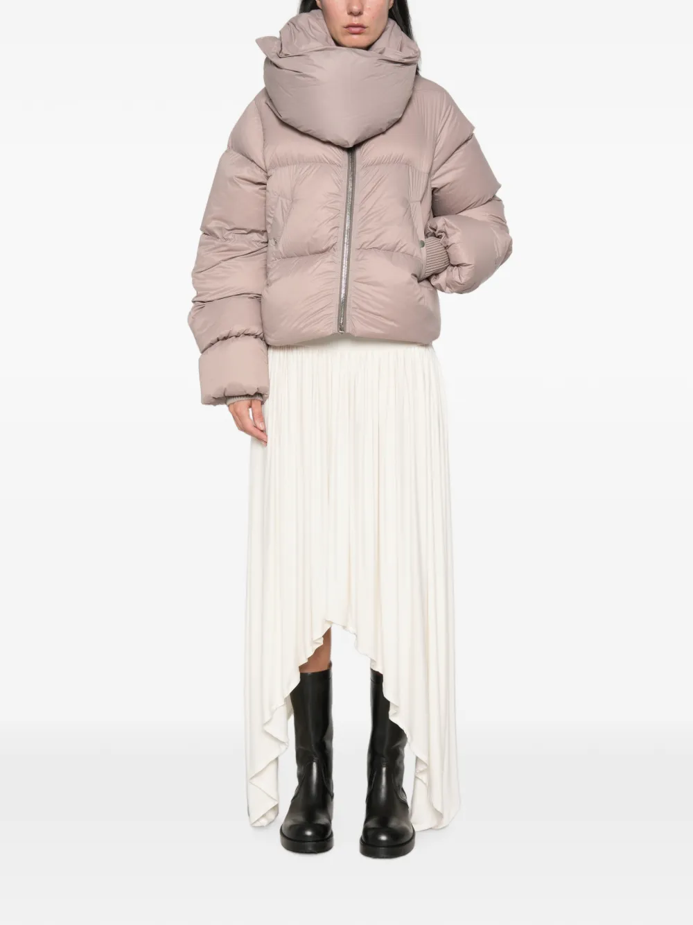 Rick Owens Donsjack met trechterhals Roze