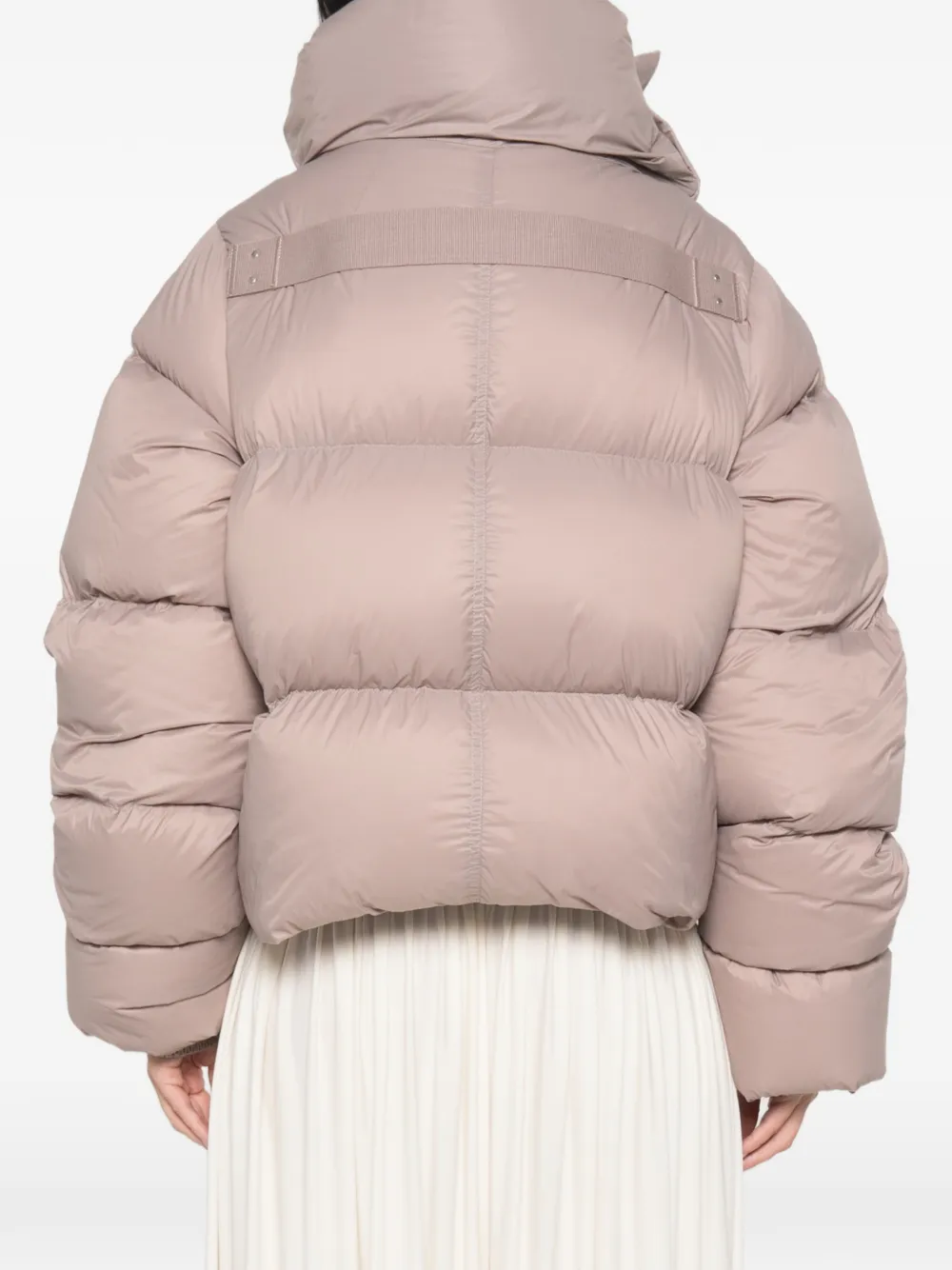 Rick Owens Donsjack met trechterhals Roze