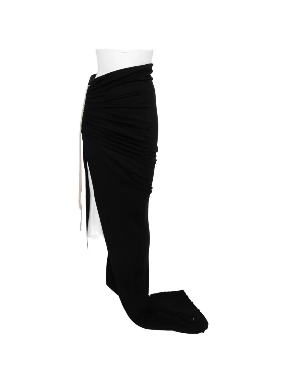 Rick Owens Edfu Ruched Maxi Skirt In Black