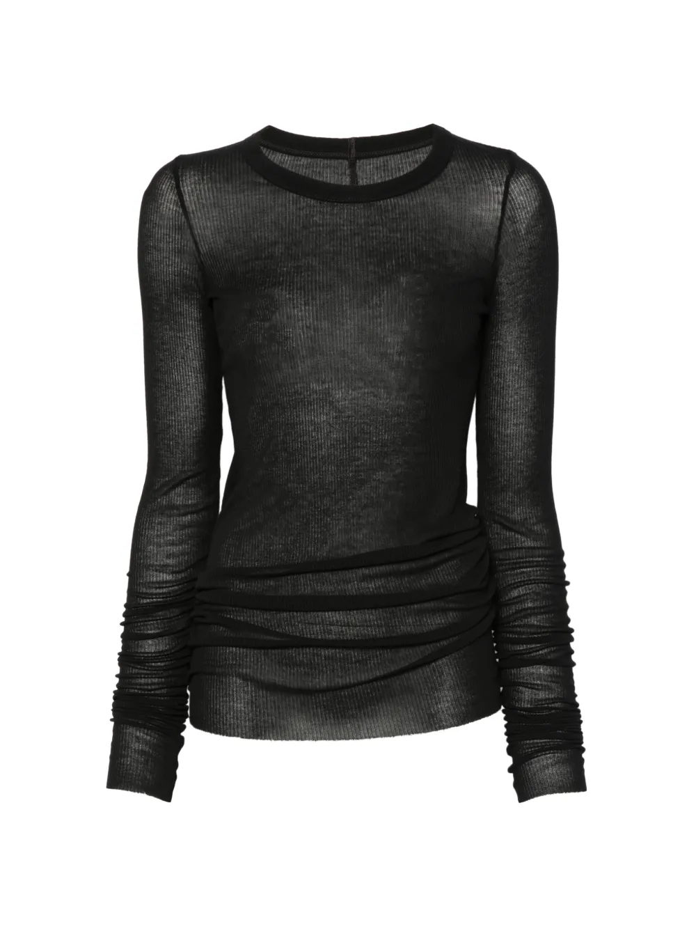 Rick Owens ribbed-knit long-sleeve T-shirt - Schwarz