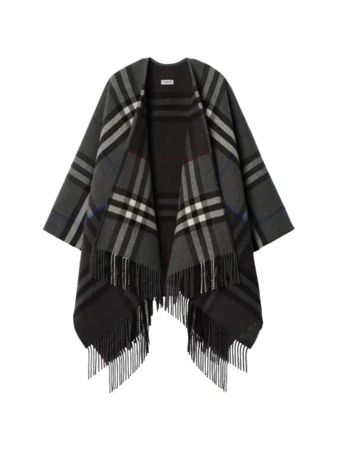Burberry capa de cachemira con cuadros en contraste