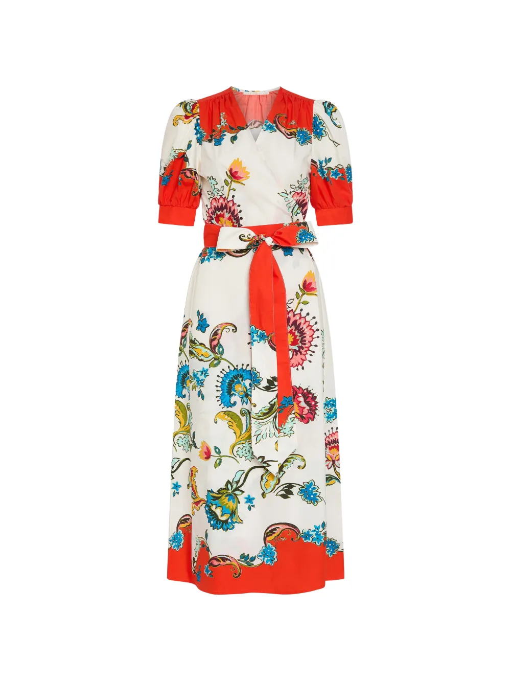 Marie Oliver Rita floral wrap dress - Bianco