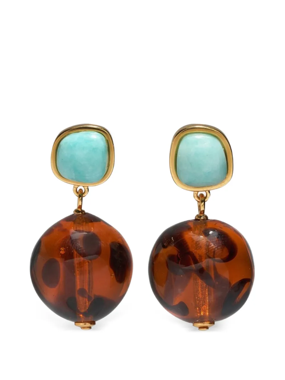 Lizzie Fortunato Pia square-frame earrings - Oro