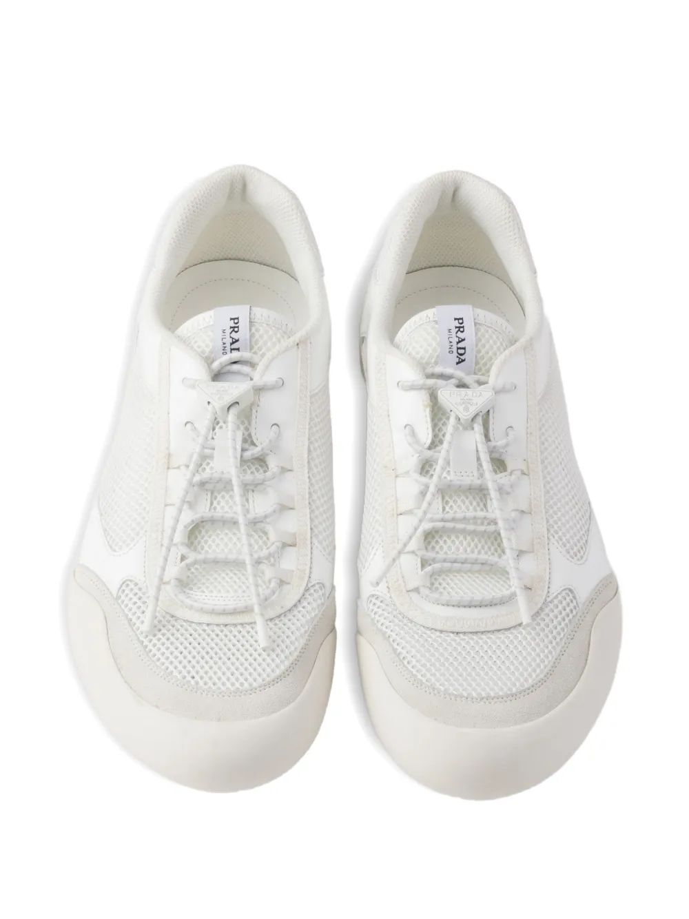 Prada Speedrock lakleren sneakers met mesh Wit