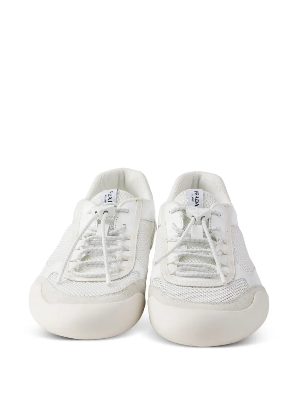 Prada Speedrock lakleren sneakers met mesh Wit