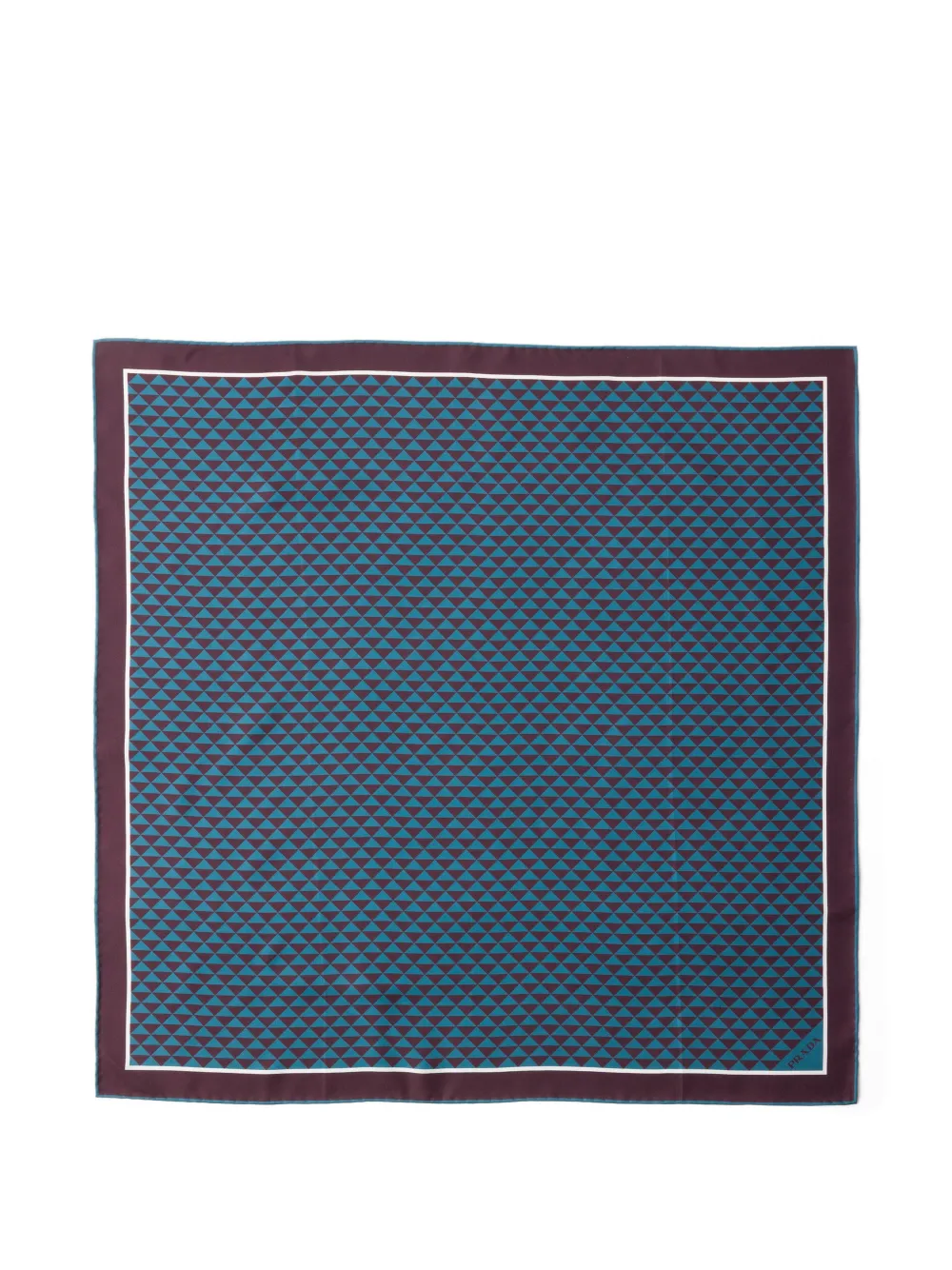 Prada printed silk twill scarf - Blu