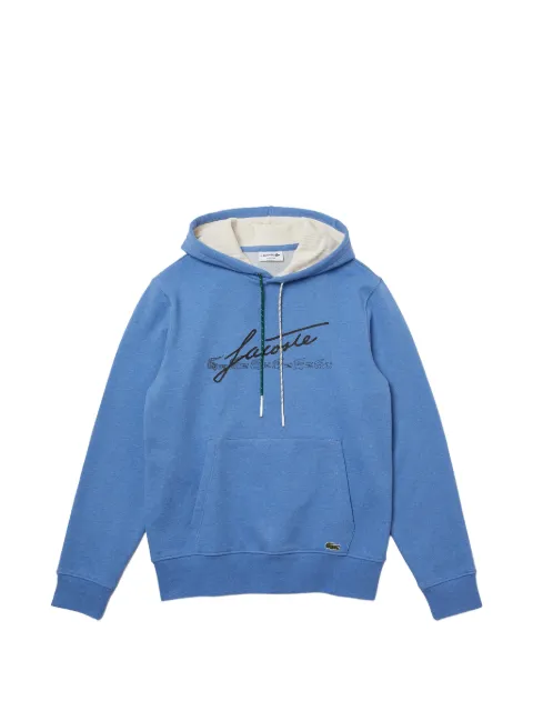 Lacoste flecked cotton-fleece hoodie