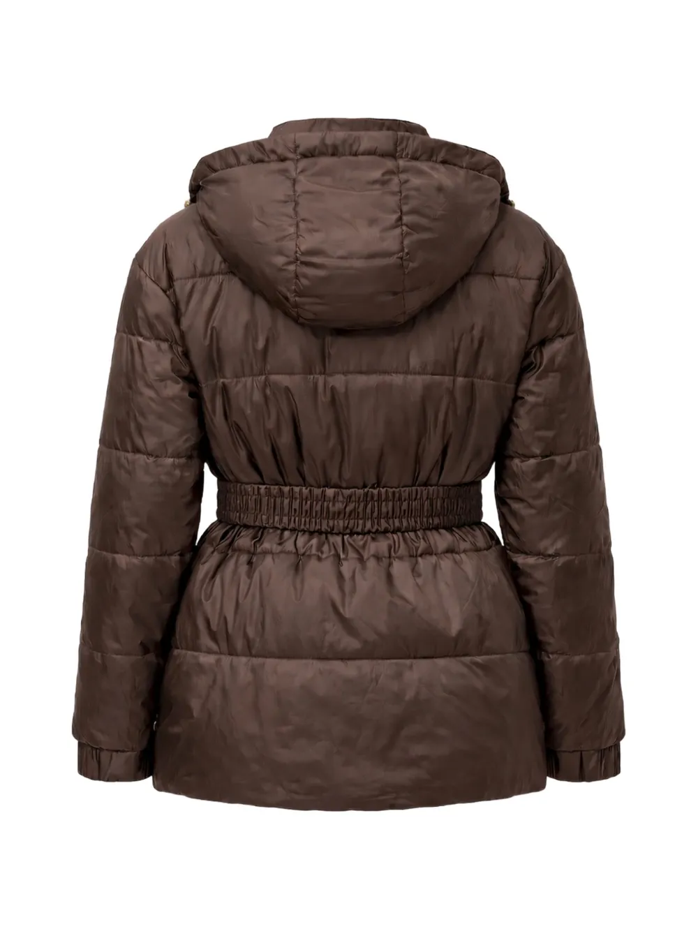  Twinset Belted Puffer Jacket - Brown 