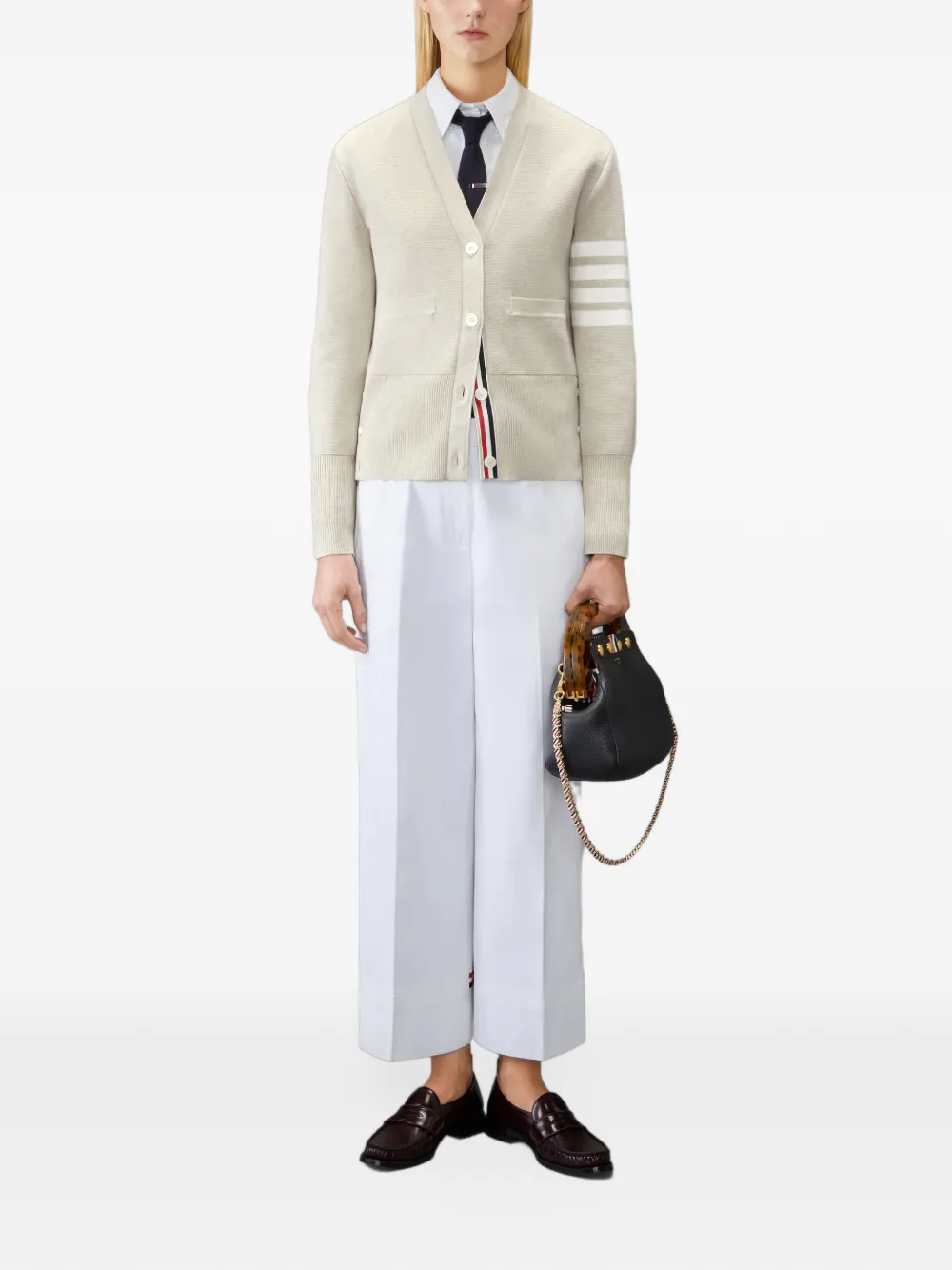 Thom Browne Milano 4-Bar katoenen crêpe vest Beige