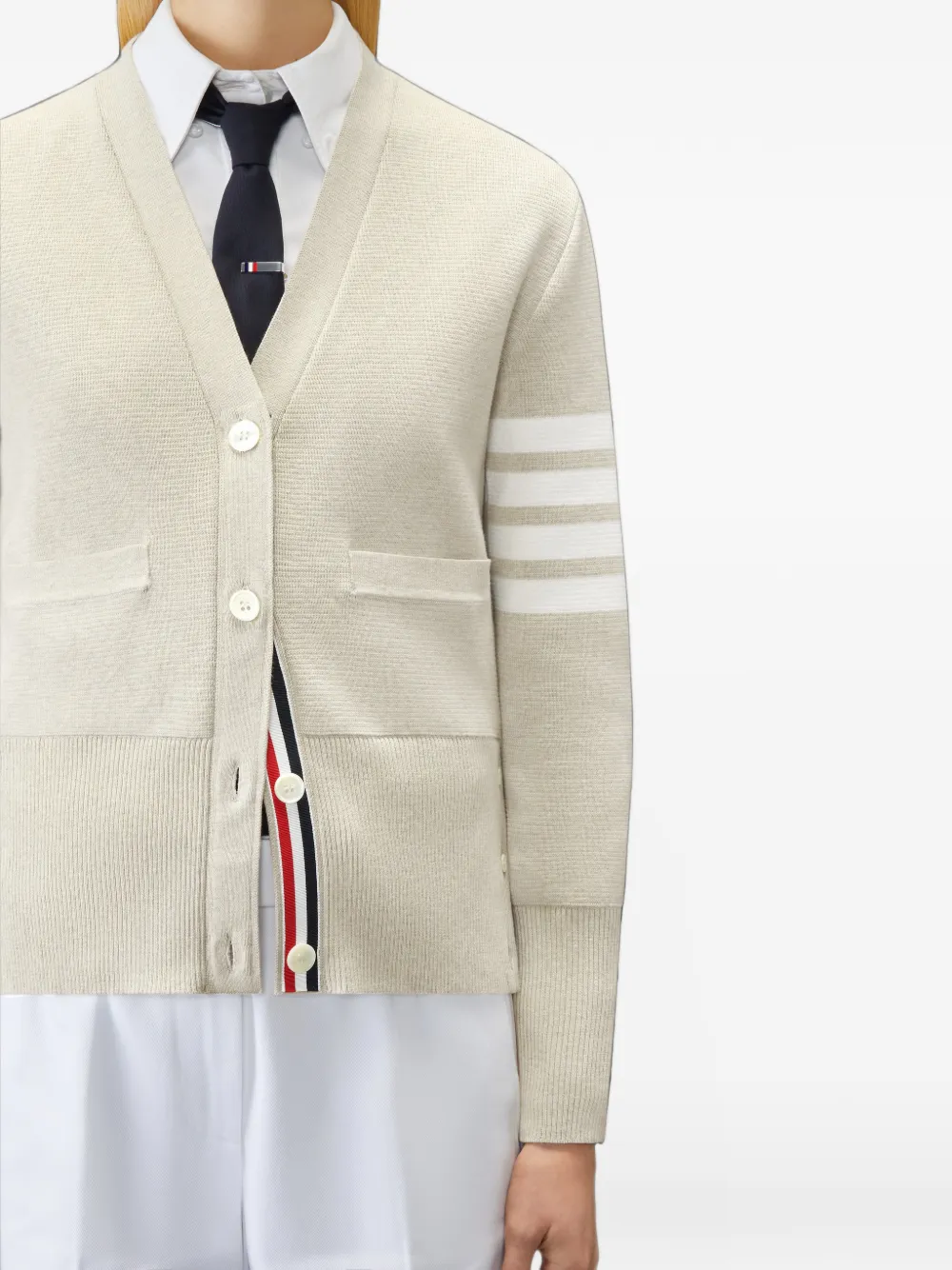Thom Browne Milano 4-Bar katoenen crêpe vest Beige