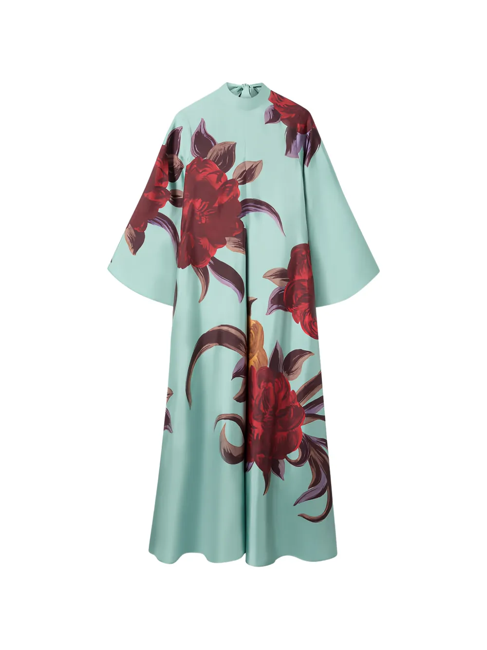 La DoubleJ floral print tie-neck midi dress - Blu