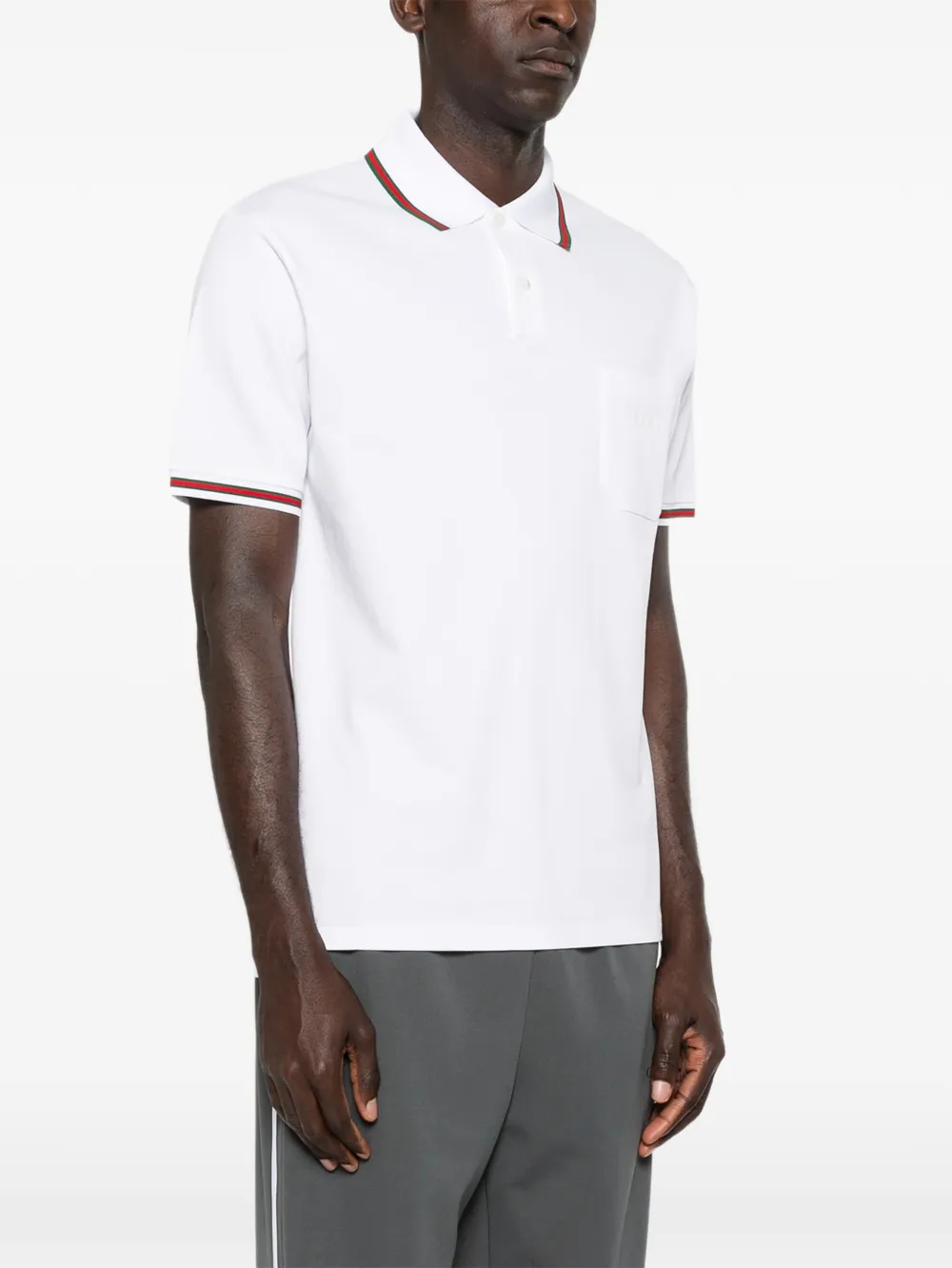Gucci Poloshirt met gestreept detail Wit