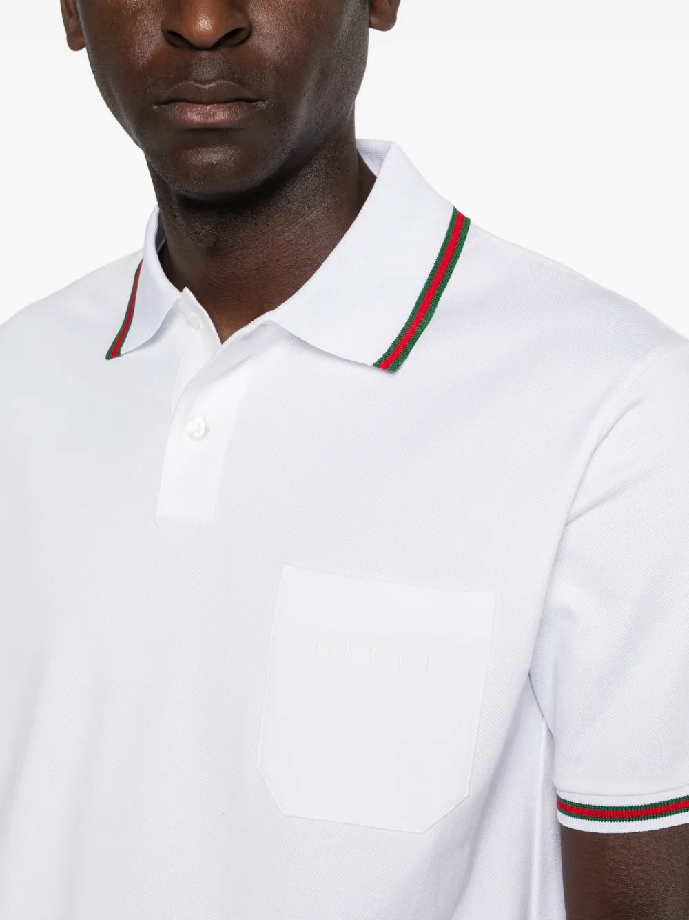 Gucci Poloshirt met gestreept detail Wit