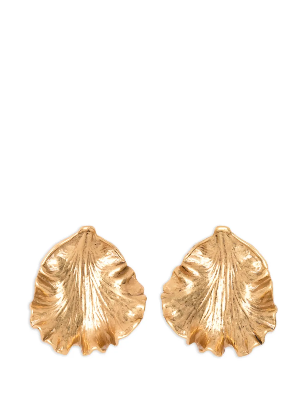 Cult Gaia Iris Leaf hammered earrings - Oro