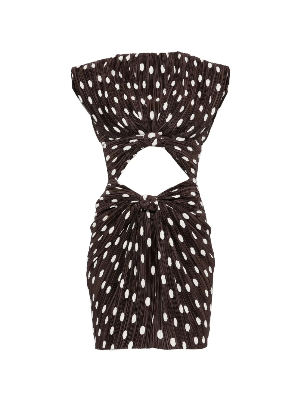 Cult Gaia Marilou polka-dot plissé dress - Marrone