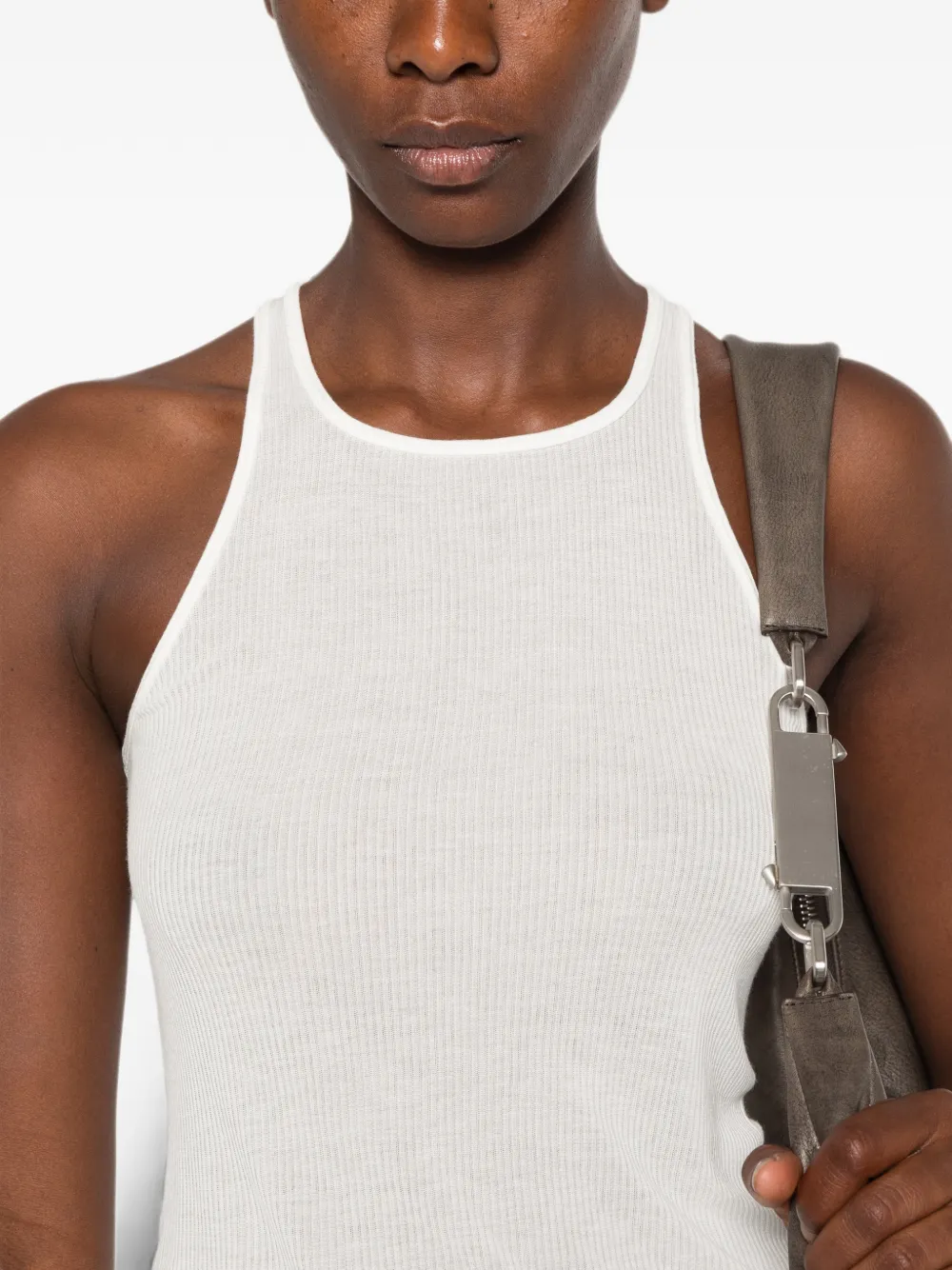Rick Owens Tower geribbelde tanktop van viscose zijde geribbeld jersey Beige