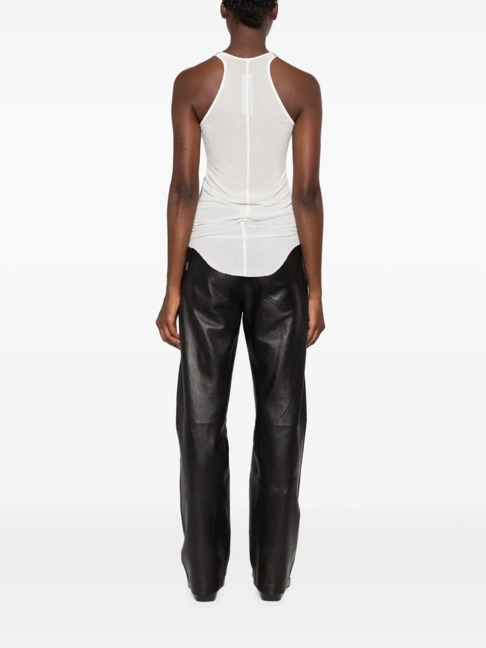 Rick Owens Tower geribbelde tanktop van viscose zijde geribbeld jersey Beige