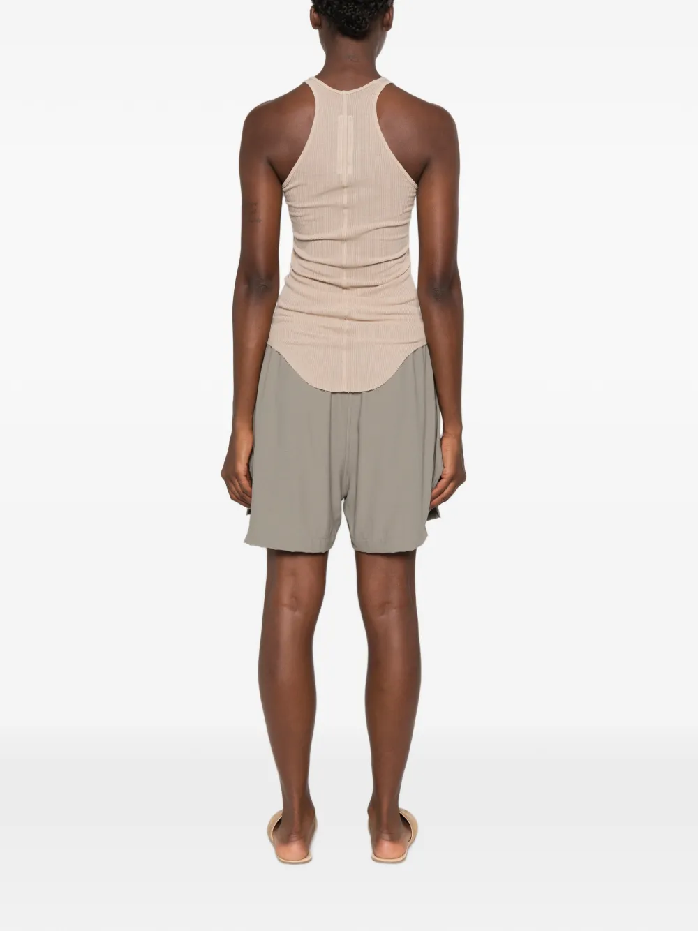 Rick Owens Tower geribbelde tanktop van viscose zijden geribbelde jersey Beige