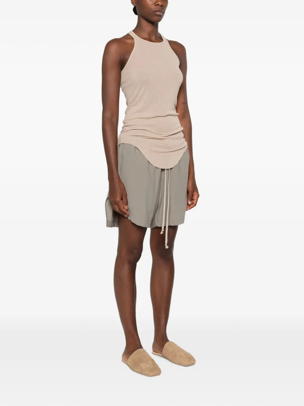 Rick Owens Tower geribbelde tanktop van viscose zijden geribbelde jersey Beige