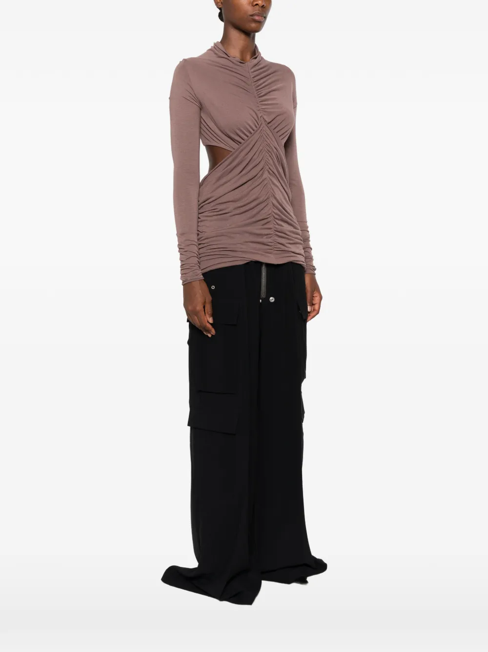 Rick Owens Sunpeel top met ruches en uitgesneden details Bruin
