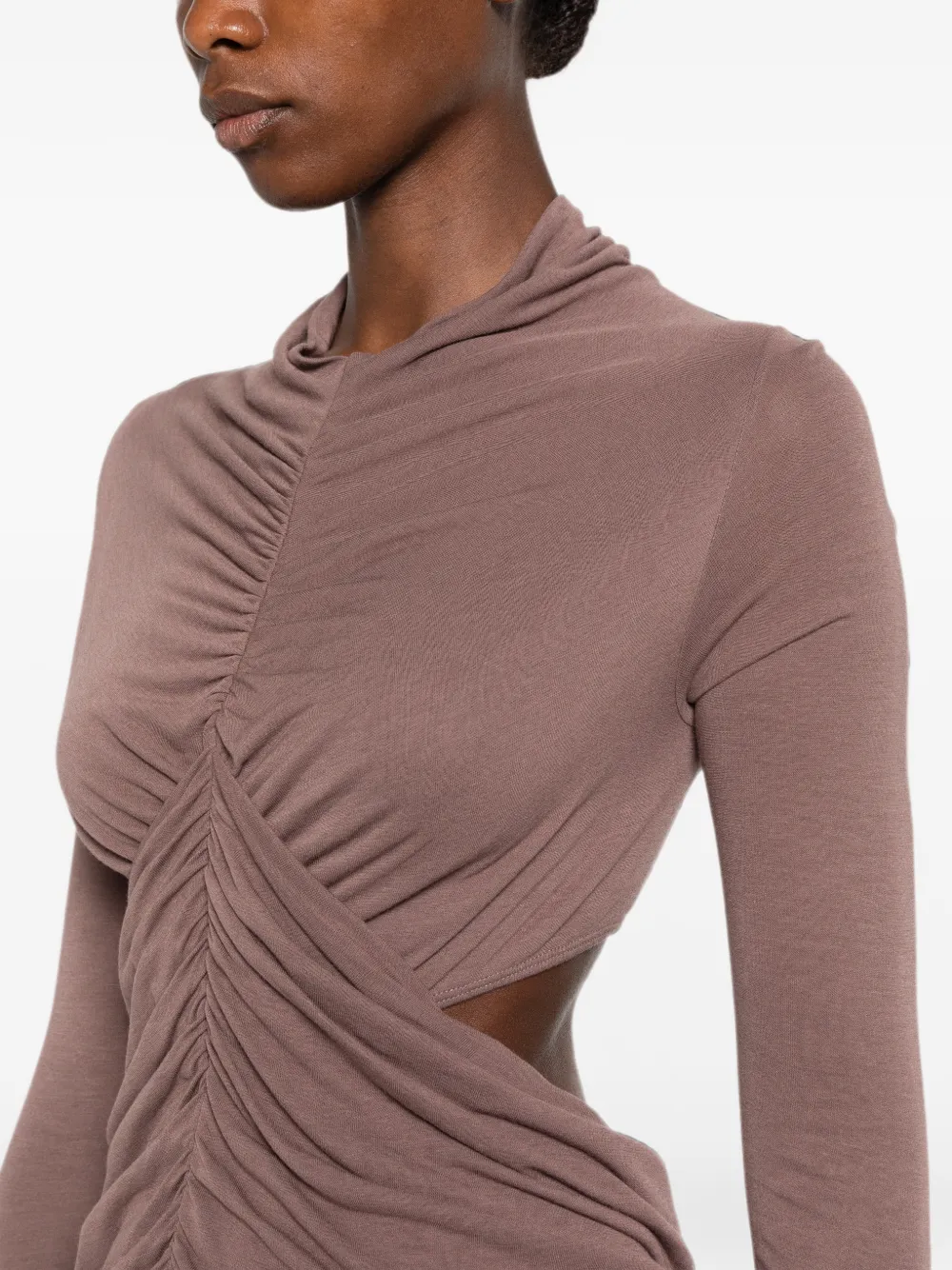 Rick Owens Sunpeel top met ruches en uitgesneden details Bruin