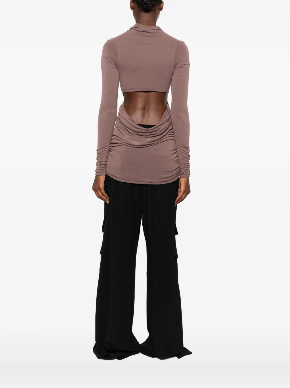 Rick Owens Sunpeel top met ruches en uitgesneden details Bruin