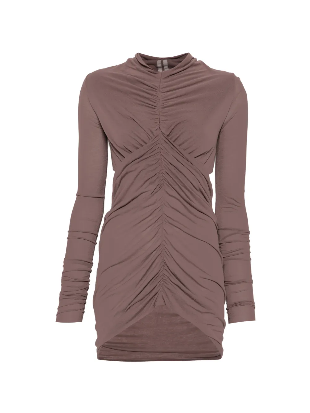 Rick Owens Sunpeel ruched cut-out top - Marrone